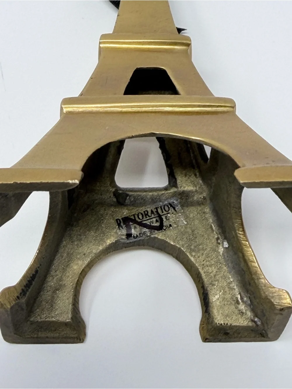 Vintage Restoration Hardware Eiffel Tower Brass Figurine Paris Decor